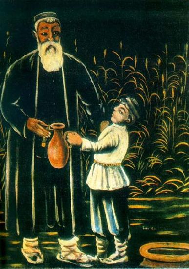 Niko Pirosmanashvili A Peasant with His Grandson oil painting picture